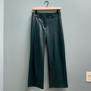 • 7 FOR ALL MANKIND FAUX LEATHER PINTUCK ANKLE PANTS •